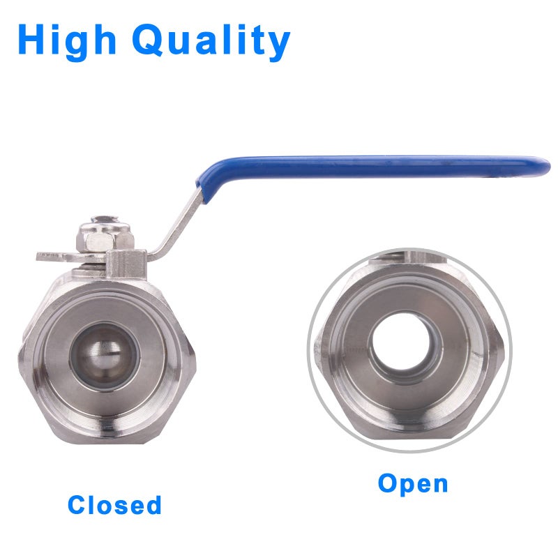 DERNORD Stainless Steel Ball Valve 1PC Type 1 Inch NPT Standard Port for Water, Oil, and Gas (Pack of 2) - Image 5